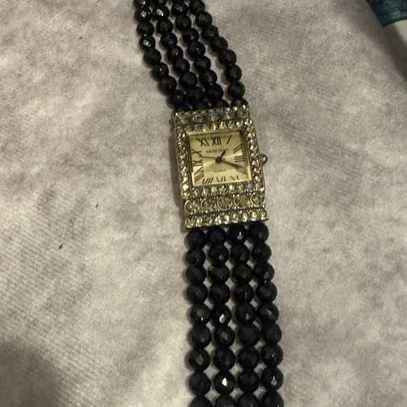 Heidi Daus Gold and Black Beaded Watch - Picture 3 of 6